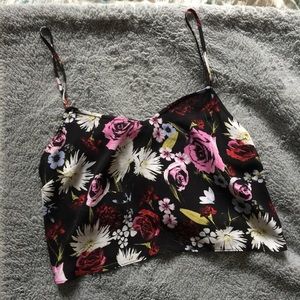 Leith Brand Floral Crop Blouse